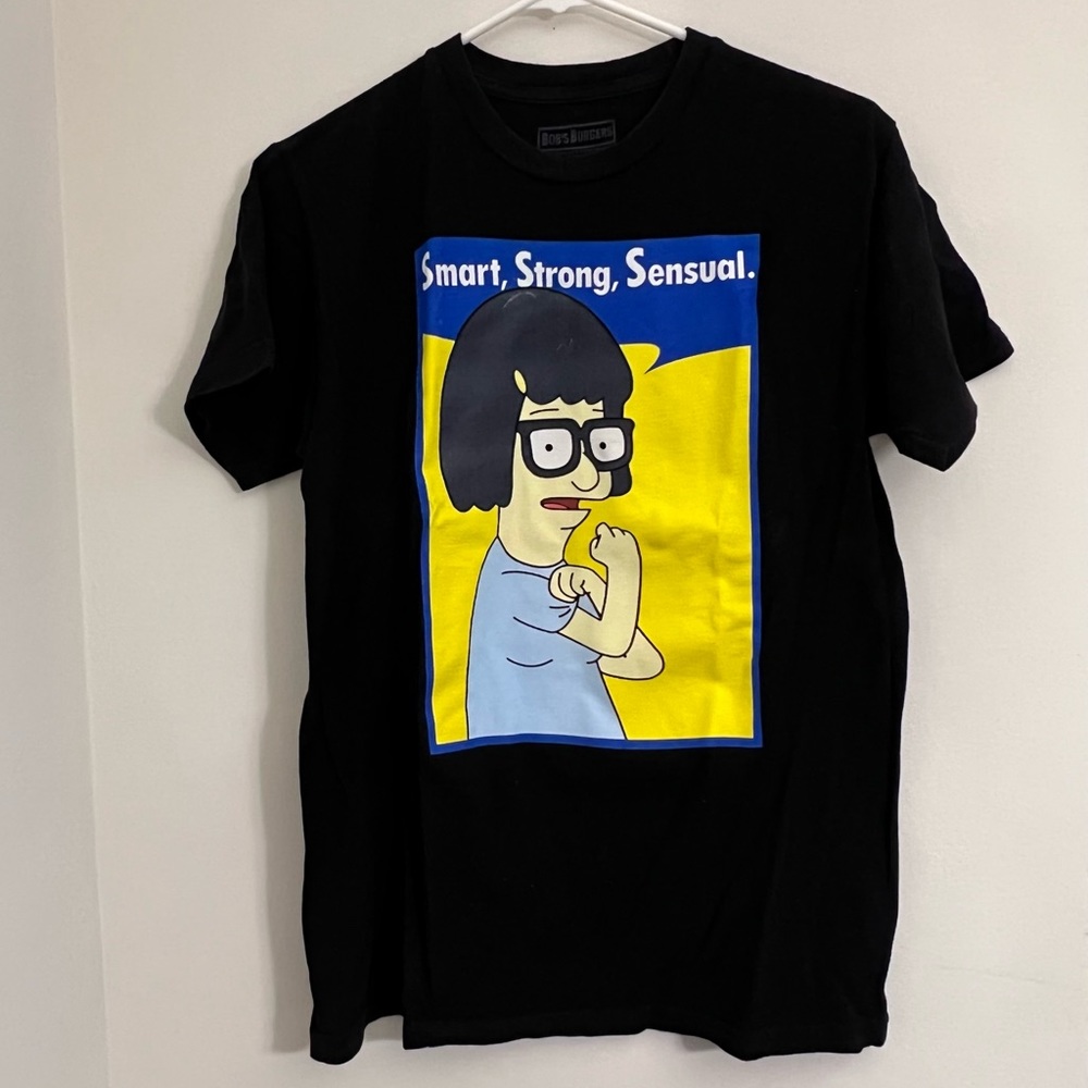 Bob's Burger Tina Smart Strong Sensual Shirt Black SZ Medium Ripple Junction